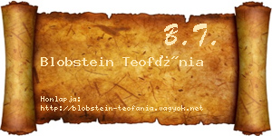 Blobstein Teofánia névjegykártya